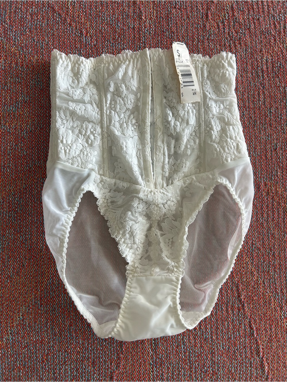 NWT Vintage 90s Victoria's Secret High Waist Lace Shaper Brief S 4018